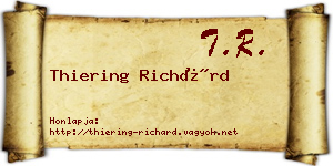 Thiering Richárd névjegykártya